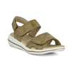 GREEN COMFORT olivegrøn skind sandal med velcro