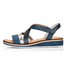 RIEKER blå metallic rem sandal