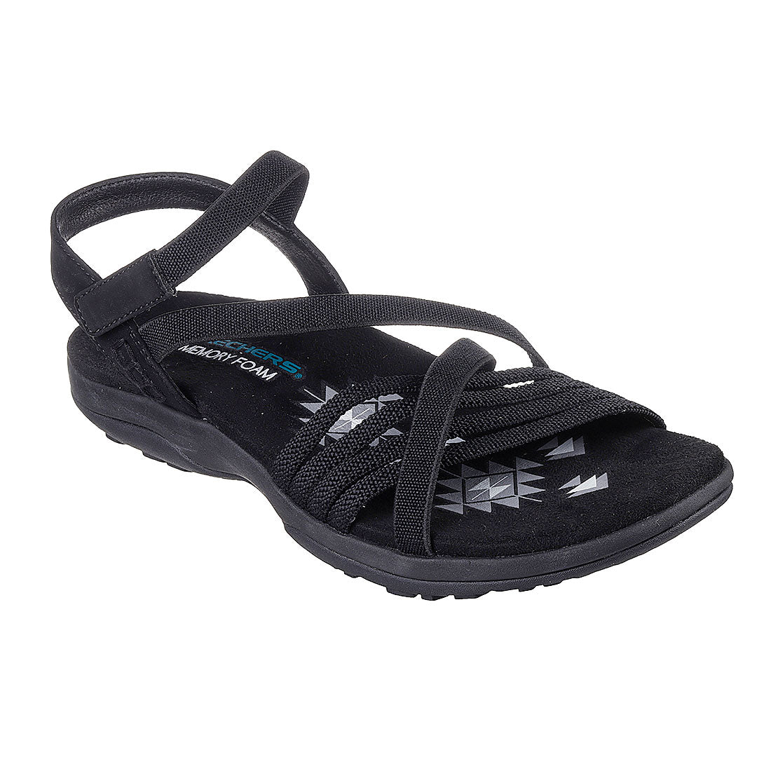 udbytte Forblive længde SKECHERS sort sandal med memory foam sål,